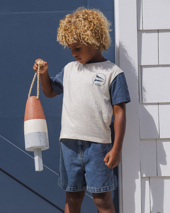 CONTRAST SHORT SLEEVE TEE || NAUTICAL FLAG