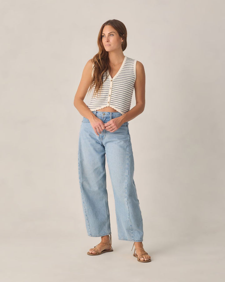 WOMEN'S KNIT VEST | MARINE STRIPE