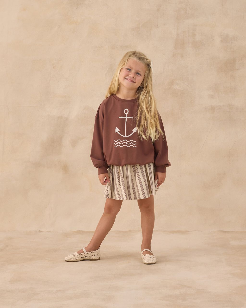 SASHA SKORT || BROWN STRIPE