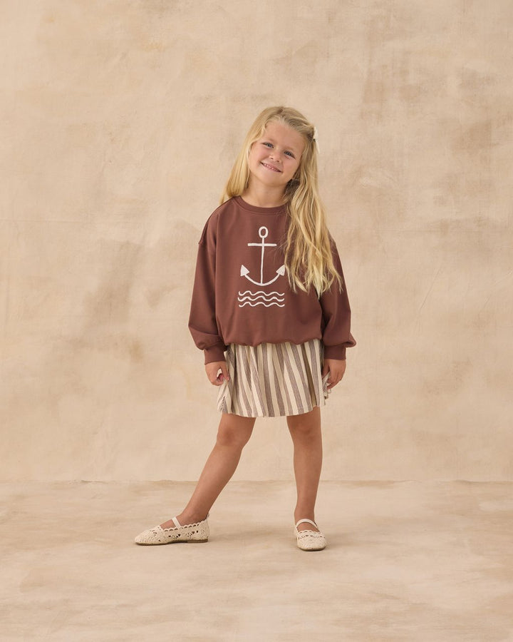 SASHA SKORT || BROWN STRIPE