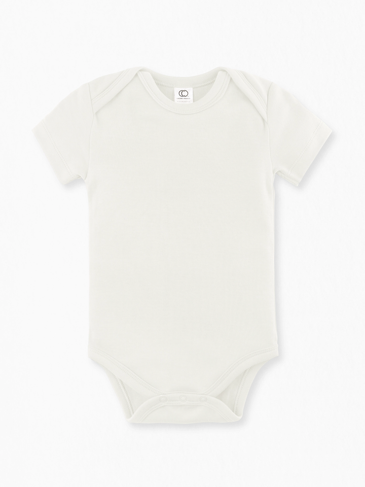 ORGANIC SHORT SLEEVE BODYSUIT || IVORY