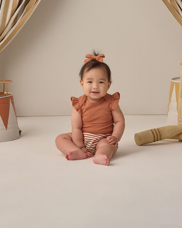 GATHERED BLOOMER || POPPY STRIPE