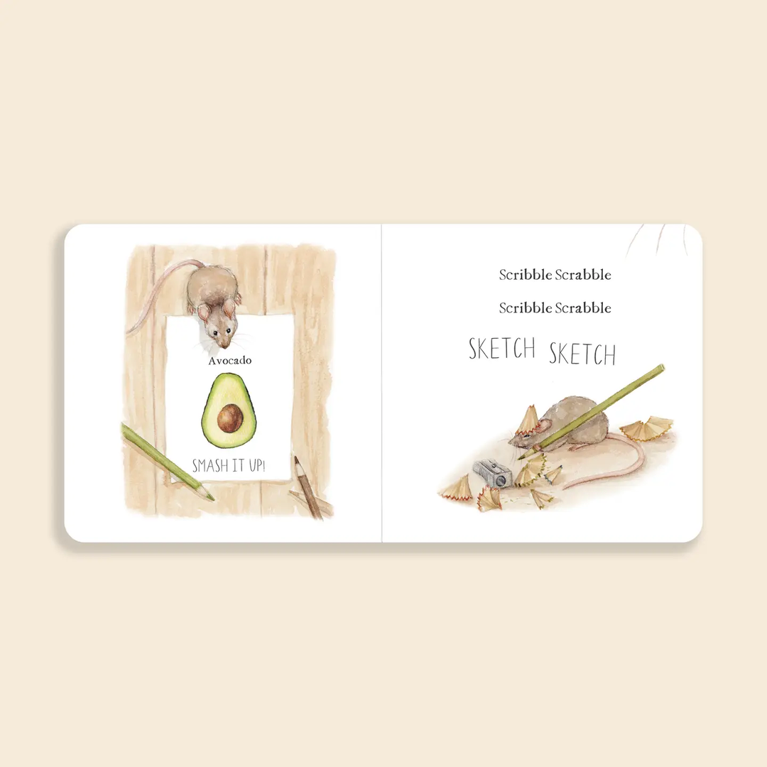 SCRIBBLE SCRABBLE || A BOARD BOOK OF FIRST WORDS