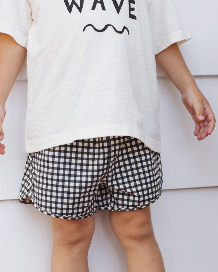 SWIM TRUNK || BLACK GINGHAM