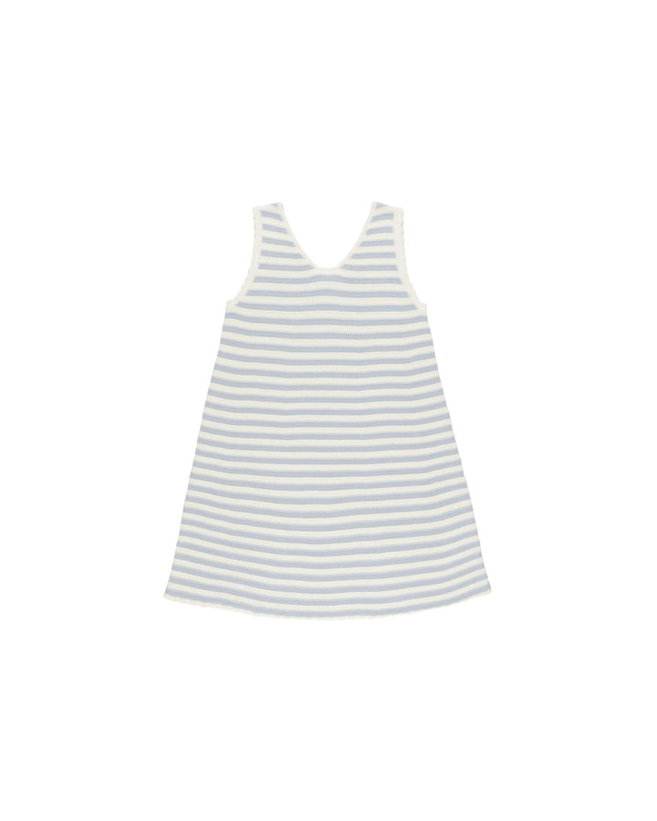 CROCHET TANK MINI DRESS | BLUE STRIPE