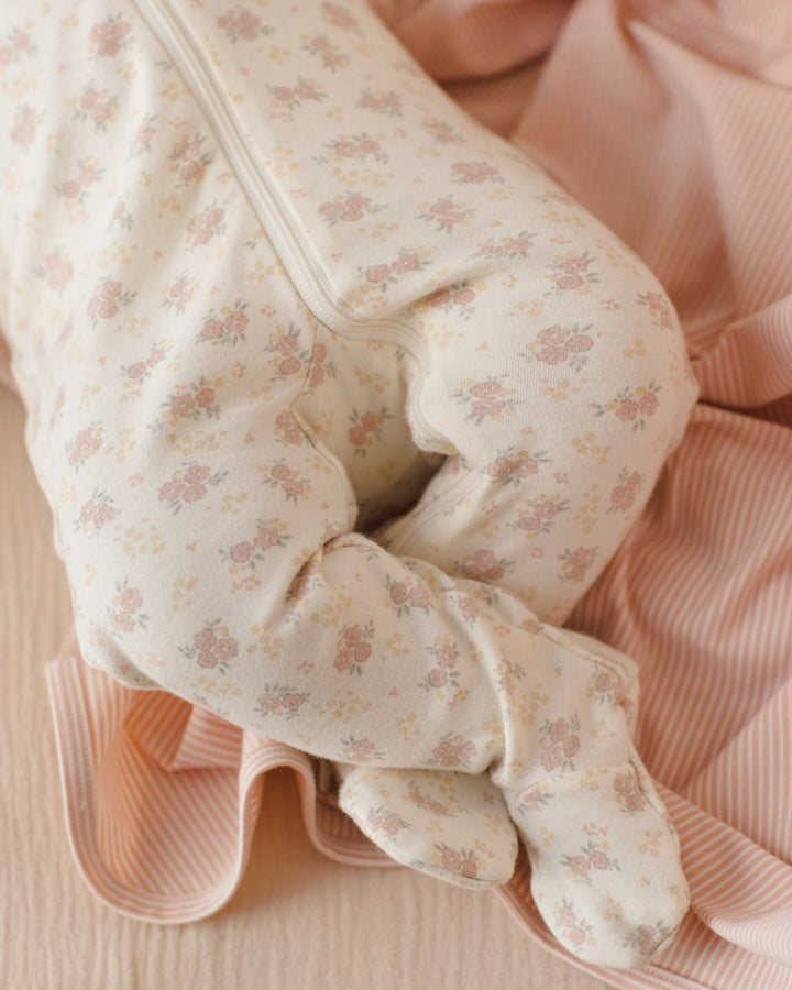ZIP LONG SLEEVE SLEEPER FOOTIE || FLOWER FIELD