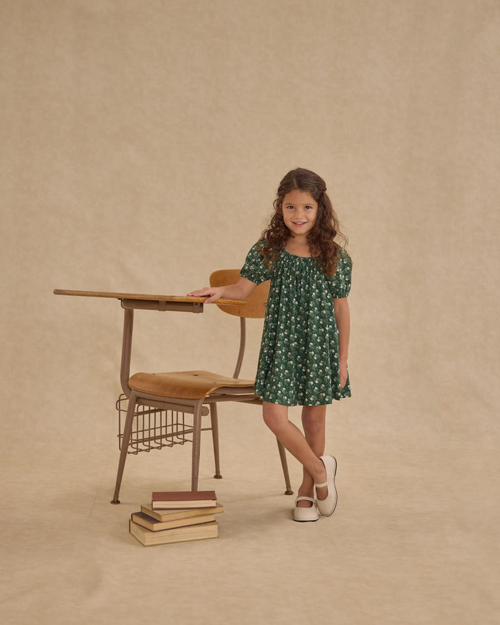 SABRINA MINI DRESS || GREEN DITSY