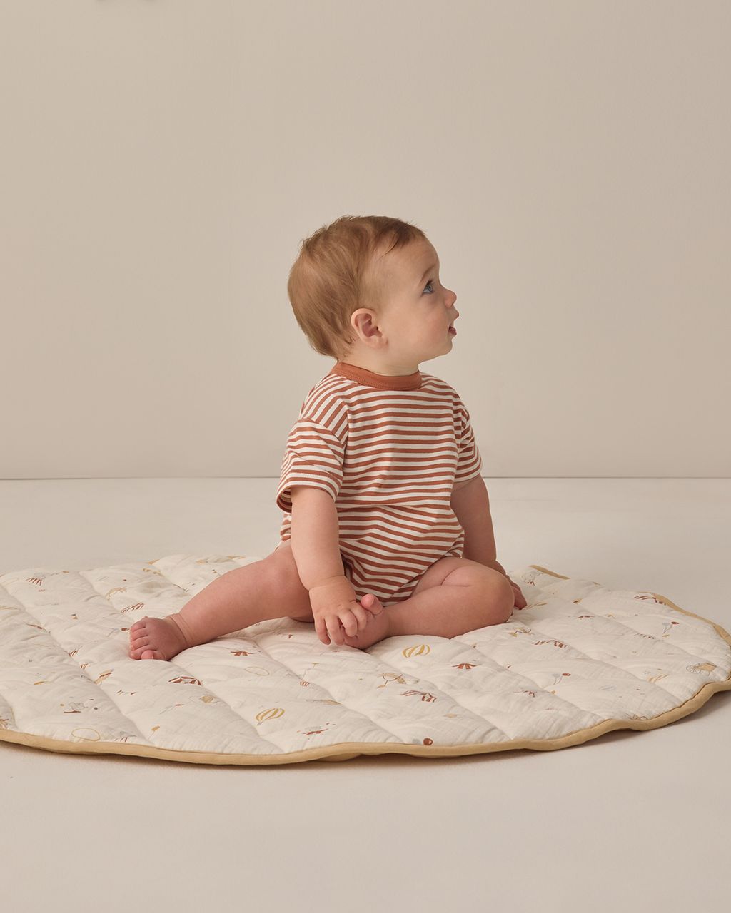 RELAXED BUBBLE ROMPER || POPPY STRIPE