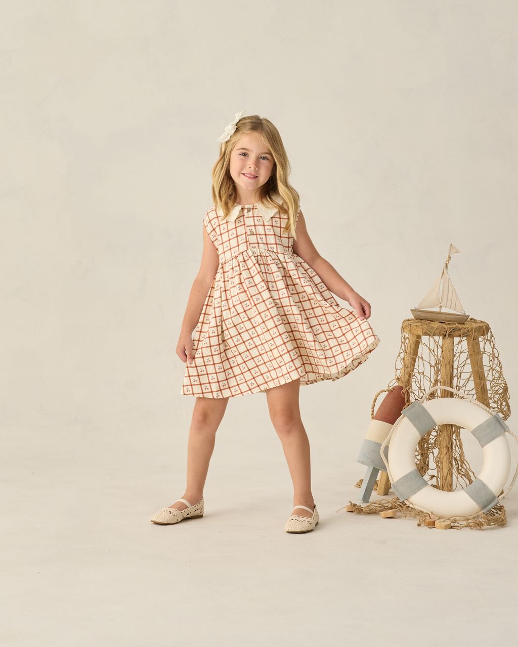 COLLARED BABYDOLL DRESS || CHERRY CHECK