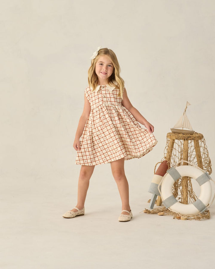 COLLARED BABYDOLL DRESS || CHERRY CHECK