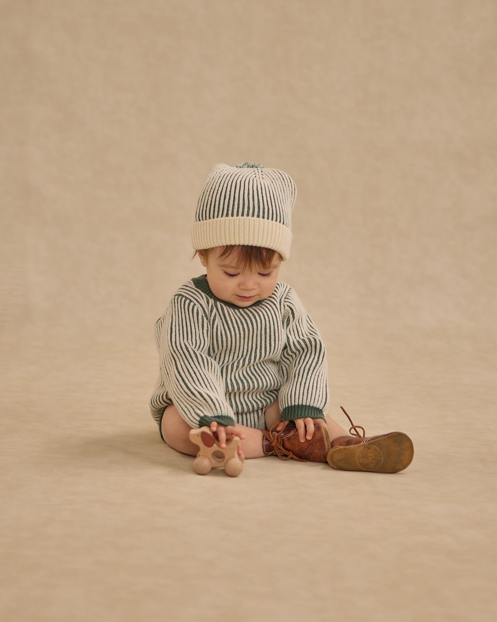 HAYWOOD ROMPER || GREEN STRIPE