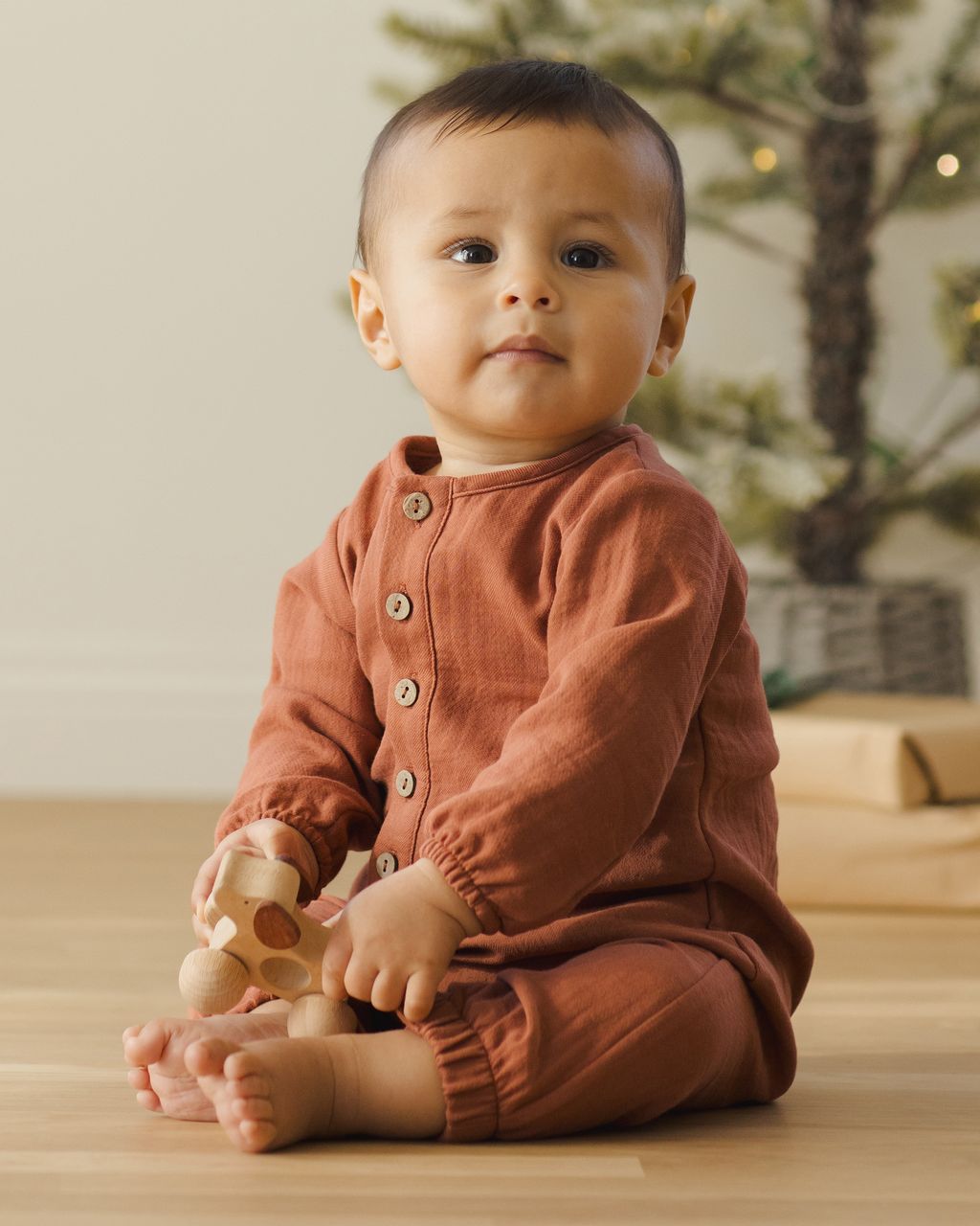 WOVEN JUMPSUIT || CRANBERRY