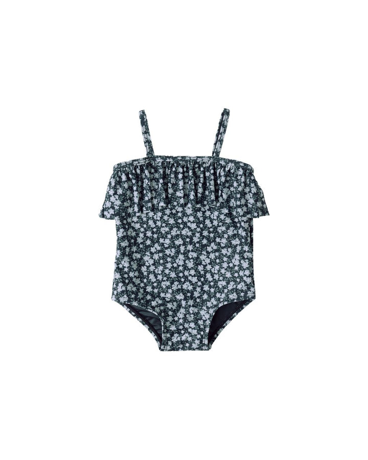 RUFFLE ONE-PIECE || NAVY FLORAL