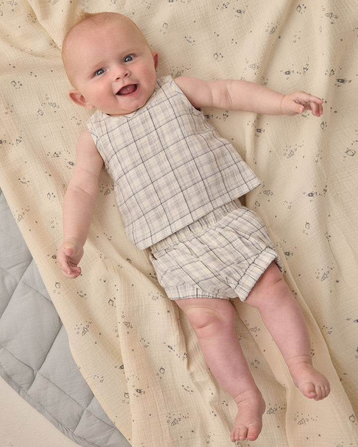 WOVEN TANK SET || BLUE PLAID