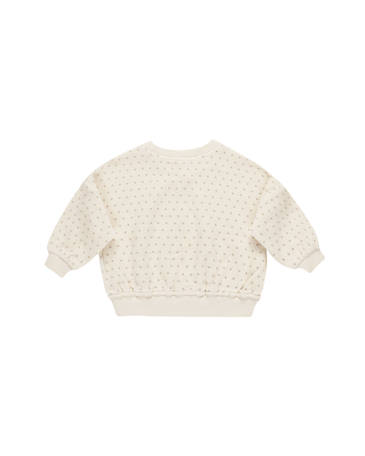 VELOUR RELAXED SWEATSHIRT || POLKA DOT