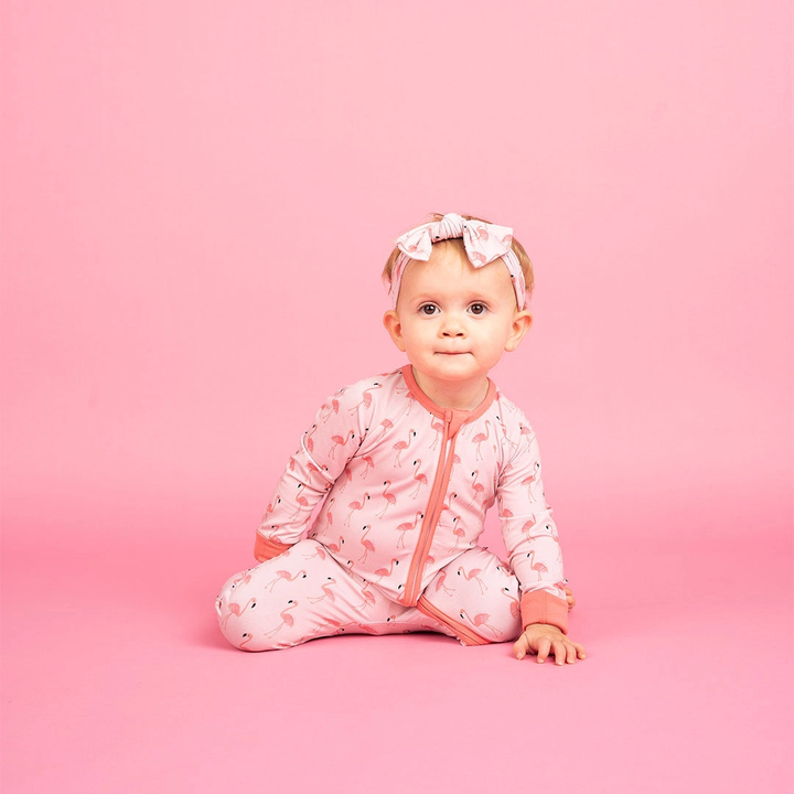 BAMBOO BABY PAJAMAS || FANCY FLAMINGOS