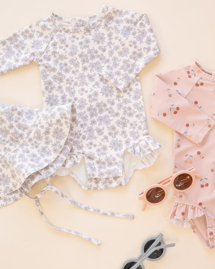 OLIVIA RASHGUARD ONE-PIECE || BLUE FLORAL