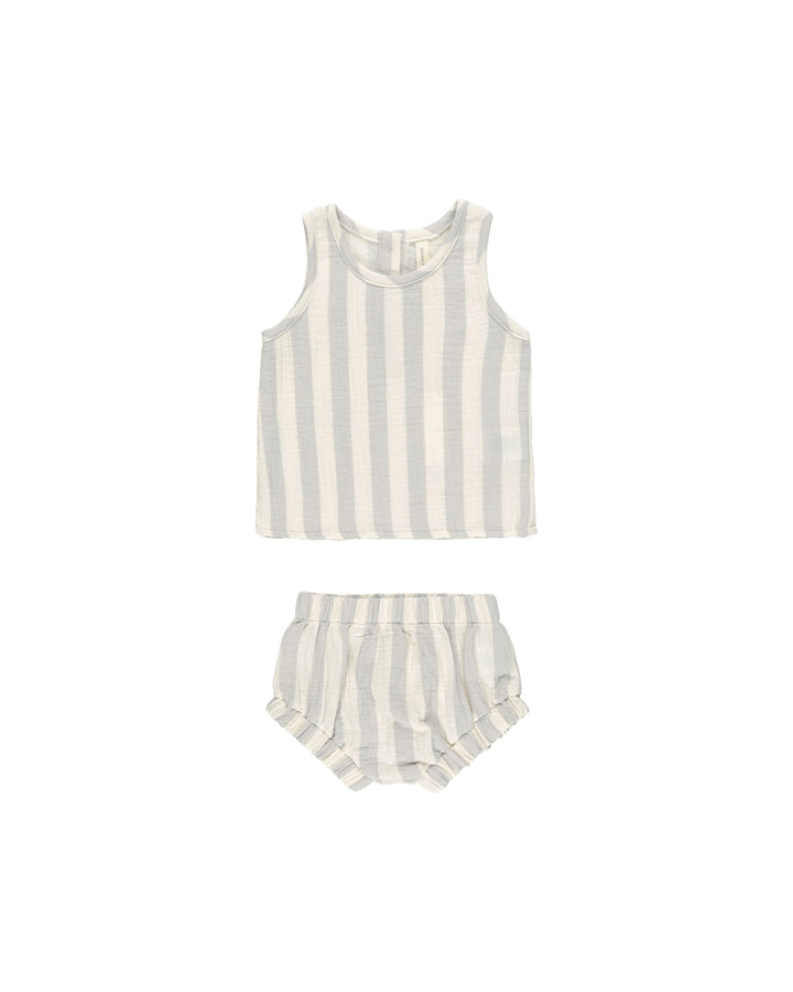 WOVEN TANK + SHORT SET || SKY STRIPE