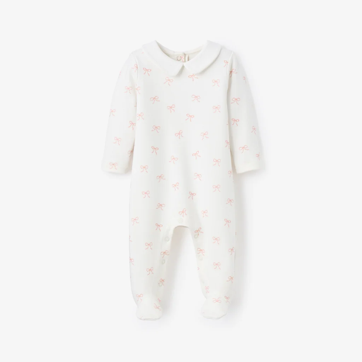 collar jumpsuit || pink bows