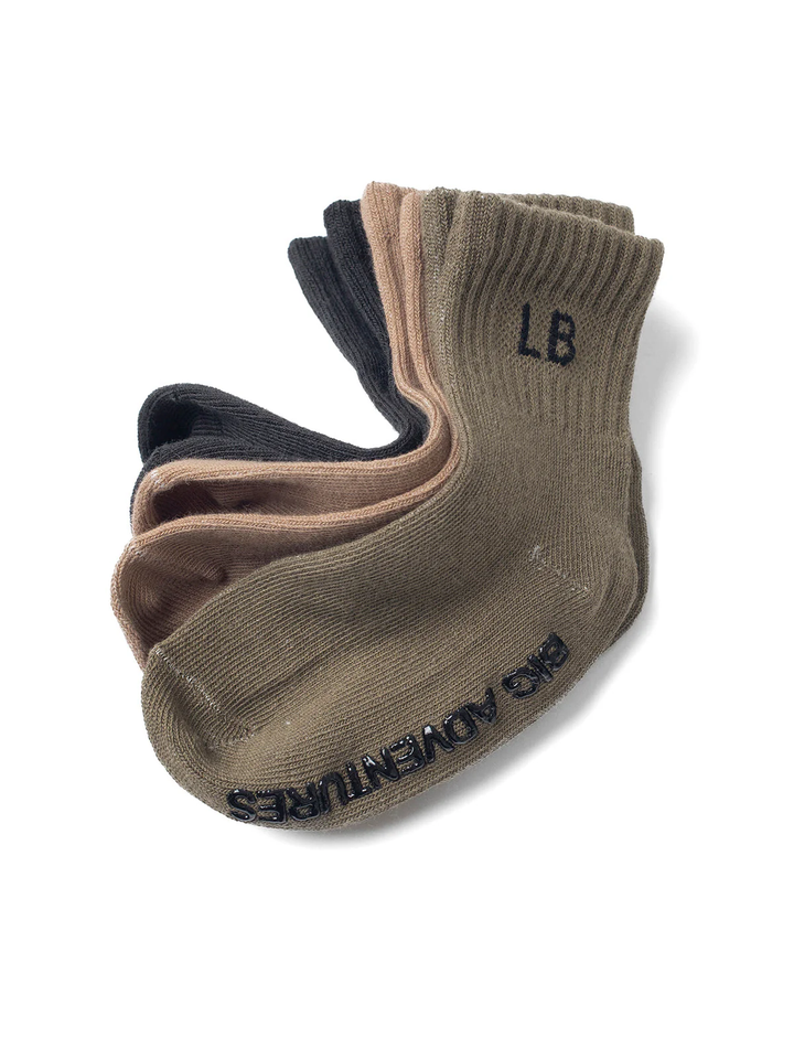 SOCK 3-PACK || CHARCOAL, TAUPE, DARK MOSS