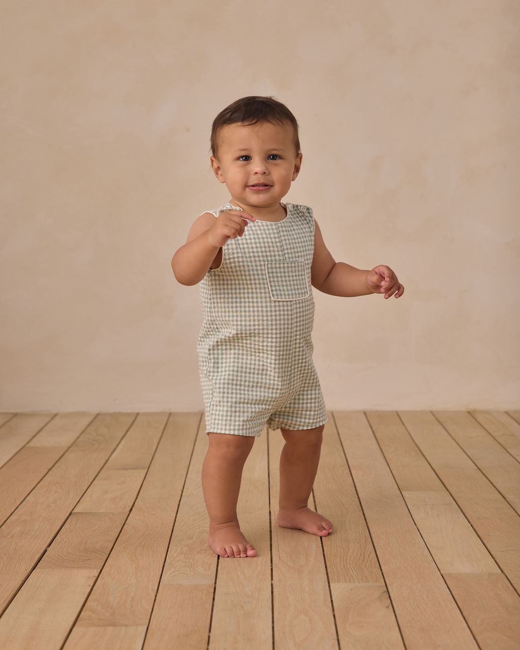 GEORGIE ROMPER || EUCALYPTUS CHECK
