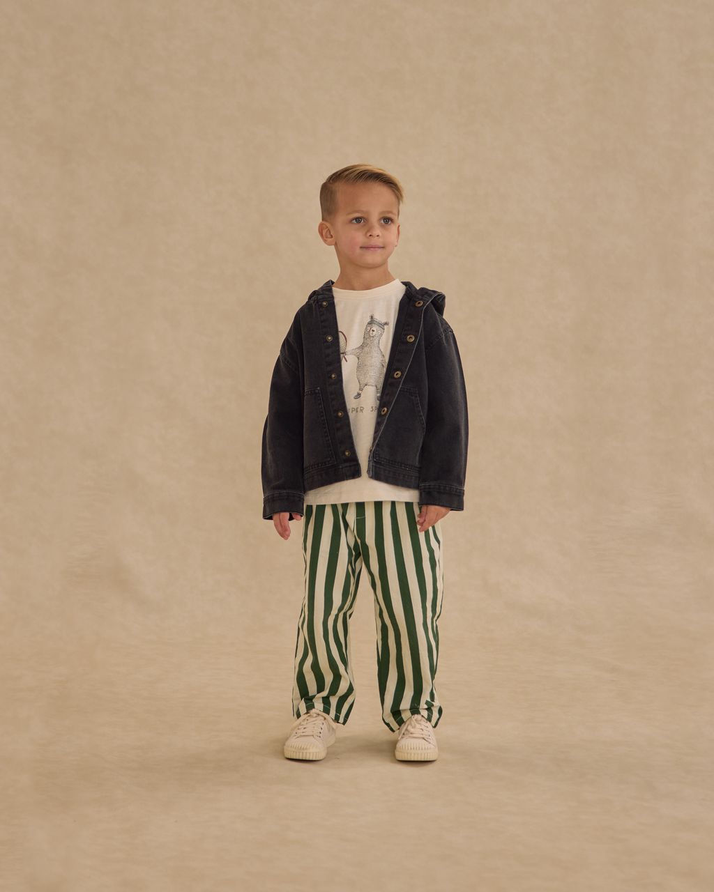 BAGGY PANT || GREEN STRIPE