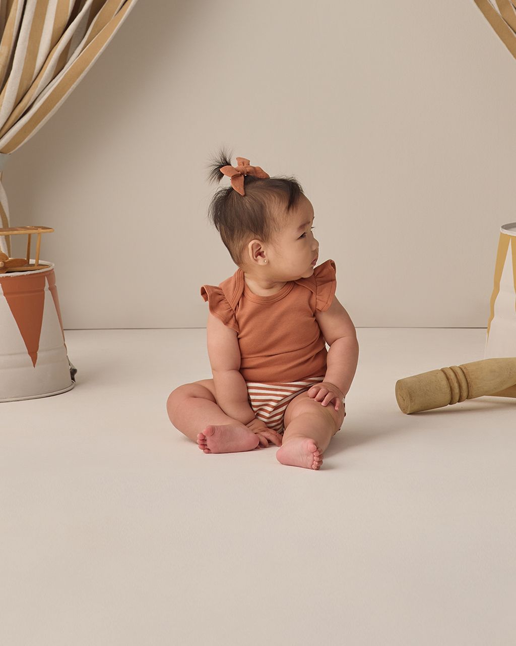 GATHERED BLOOMER || POPPY STRIPE