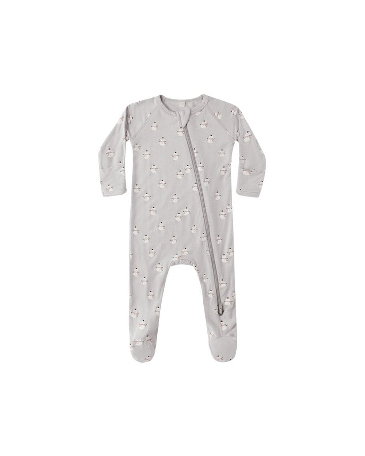 BAMBOO ZIP FOOTIE || SNOWMEN