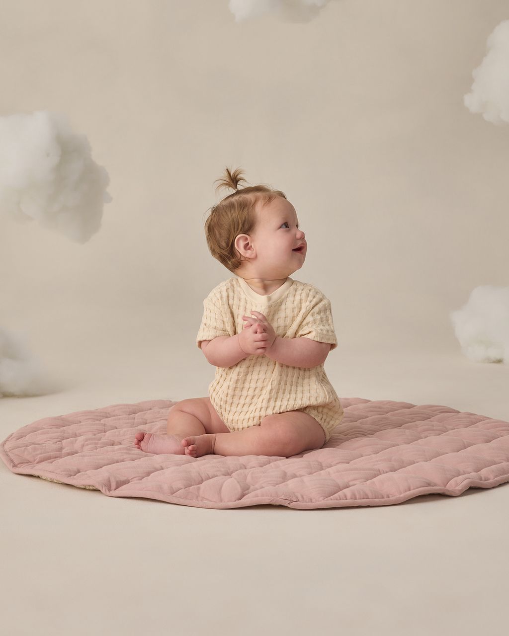 RELAXED BUBBLE ROMPER || NATURAL