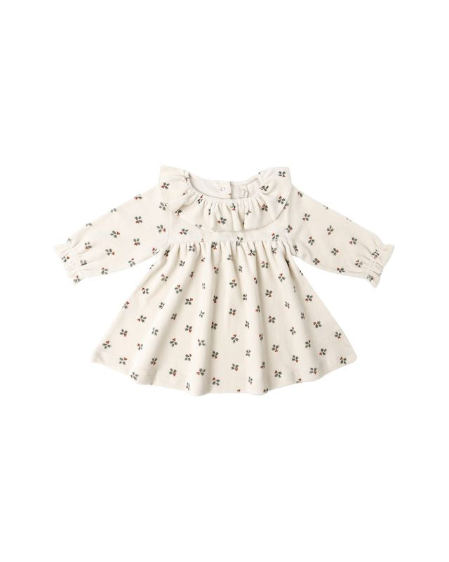 VELOUR BABY DRESS || HOLLY BERRY