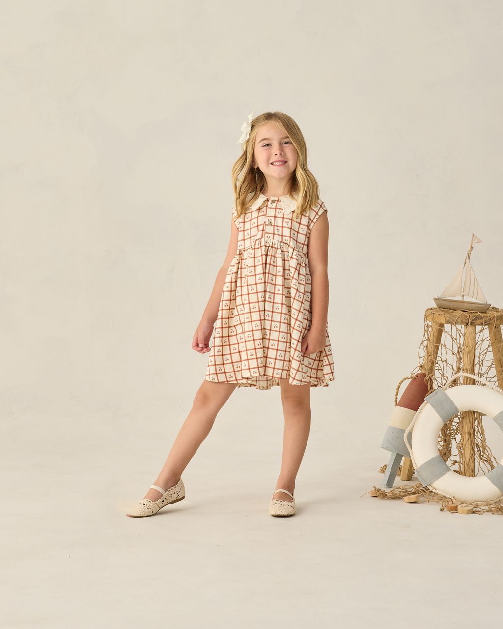 COLLARED BABYDOLL DRESS || CHERRY CHECK
