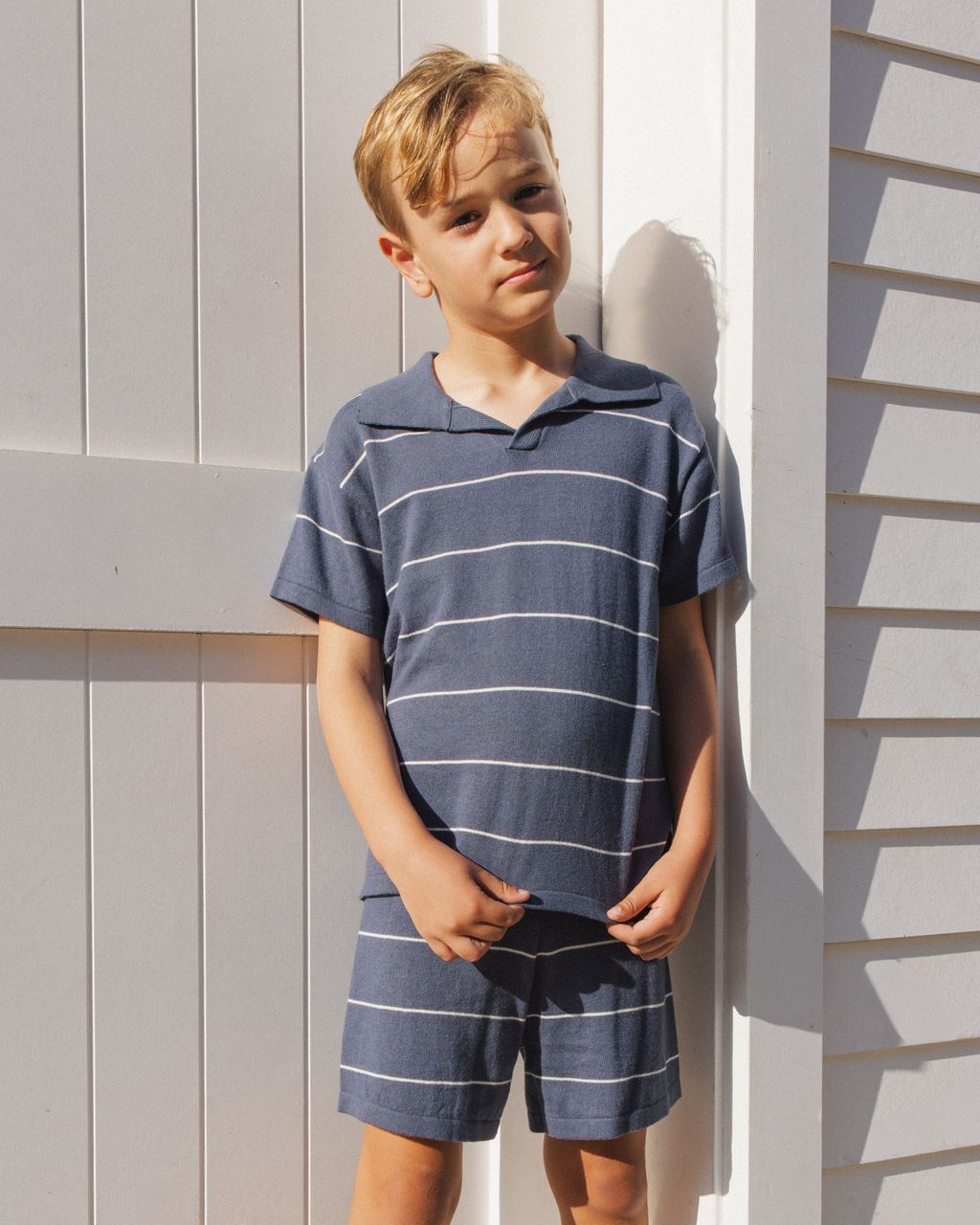 CHANDLER KNIT SHORT || NAVY STRIPE