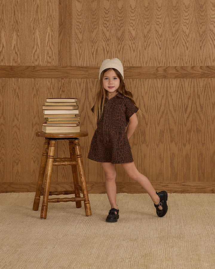 UTILITY ROMPER || LEOPARD