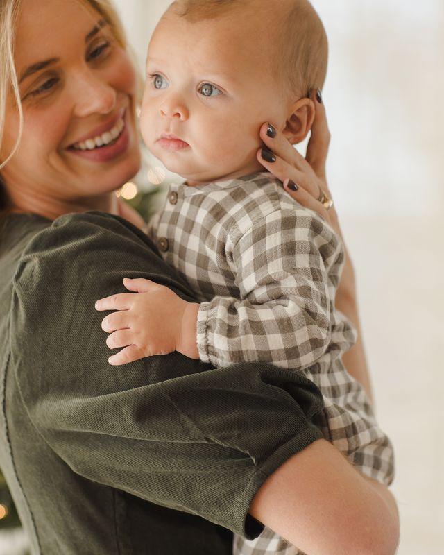 WOVEN JUMPSUIT || FOREST CHECK