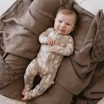BAMBOO ZIP PJS || FRENCH GRAY FLORAL