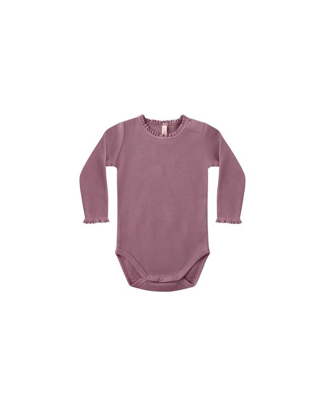 WAFFLE LONG SLEEVE BODYSUIT || MULBERRY