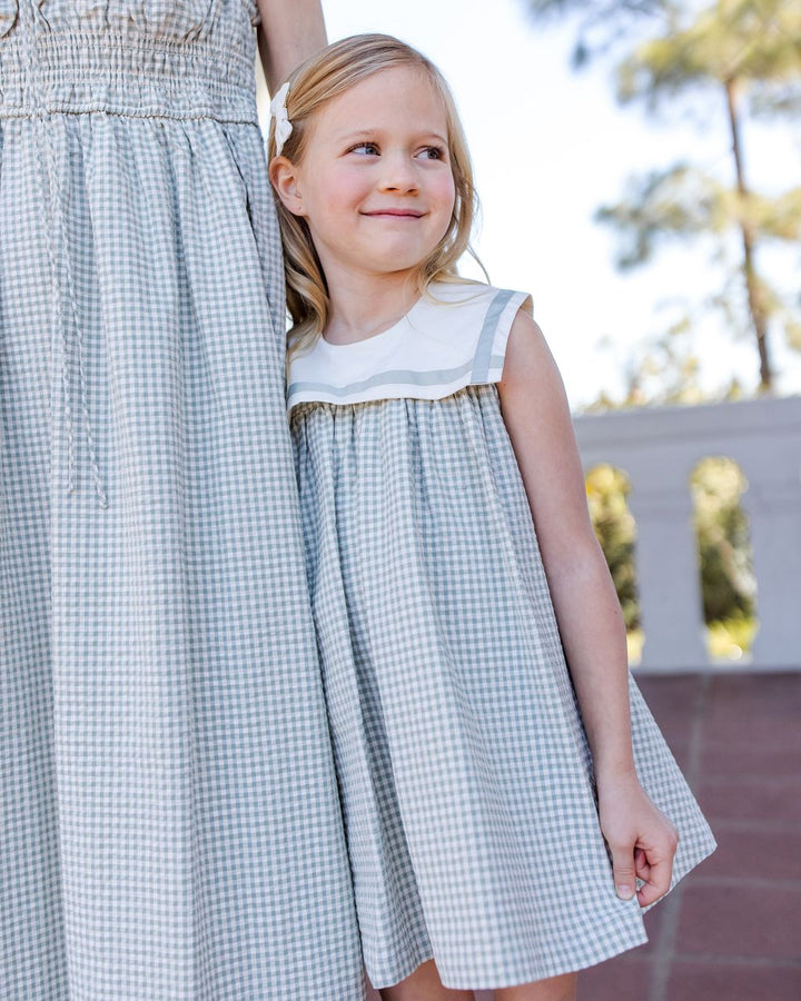 DAISY DRESS || EUCALYPTUS CHECK