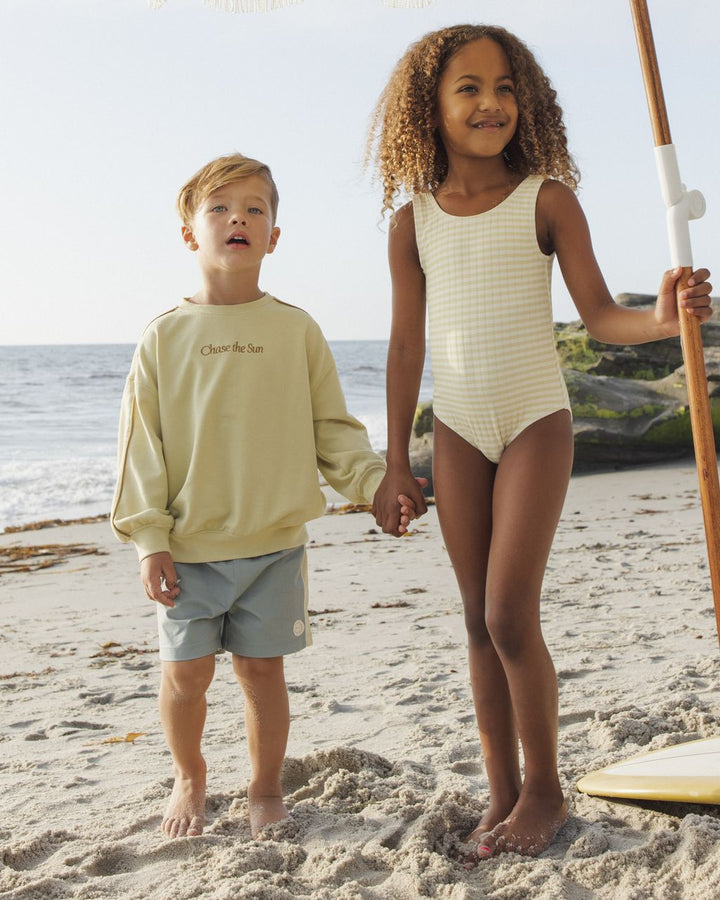 PANELED BOARDSHORT || SEA GREEN