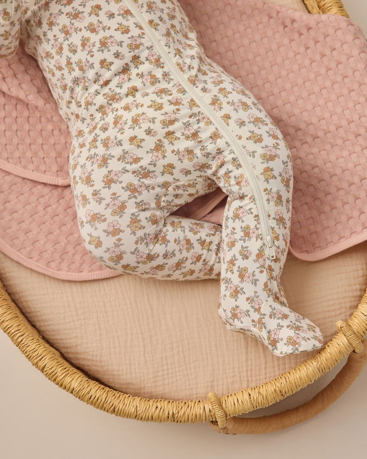 BAMBOO ZIP FOOTIE || WILDFLOWER