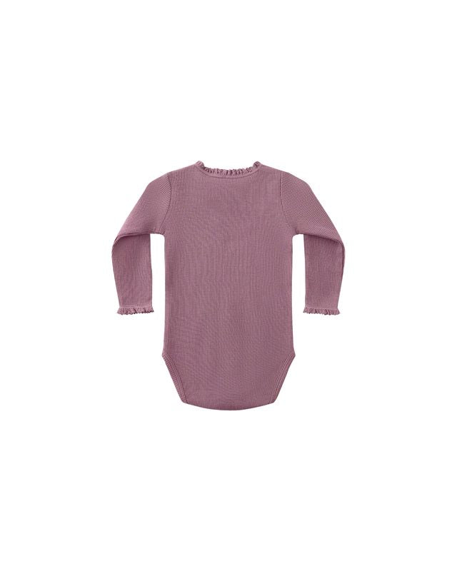 WAFFLE LONG SLEEVE BODYSUIT || MULBERRY