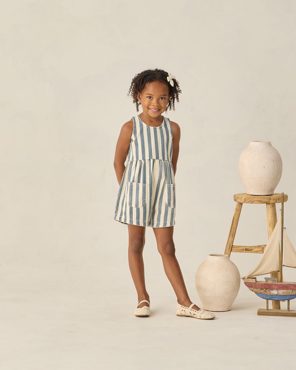 DANI ROMPER || NAVY STRIPE