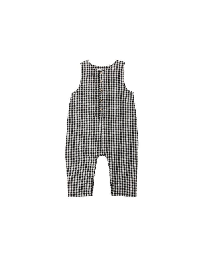 BUTTON JUMPSUIT || BLACK CHECK