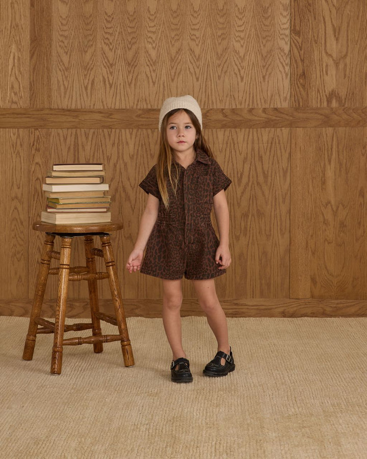 UTILITY ROMPER || LEOPARD
