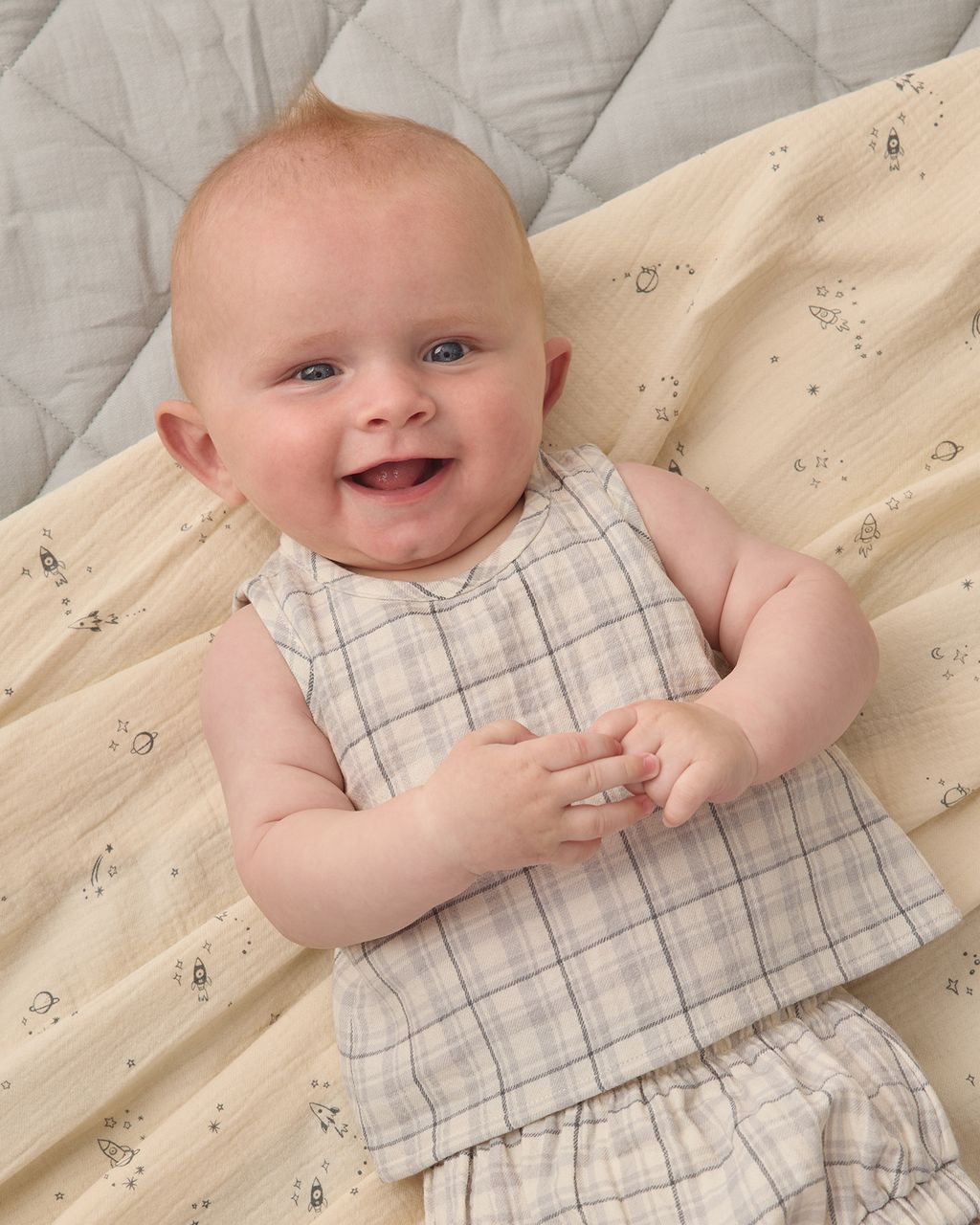WOVEN TANK SET || BLUE PLAID
