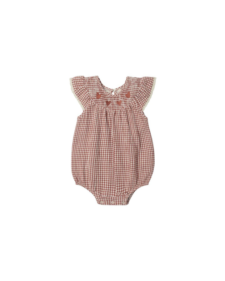 LENORE ROMPER || RED GINGHAM