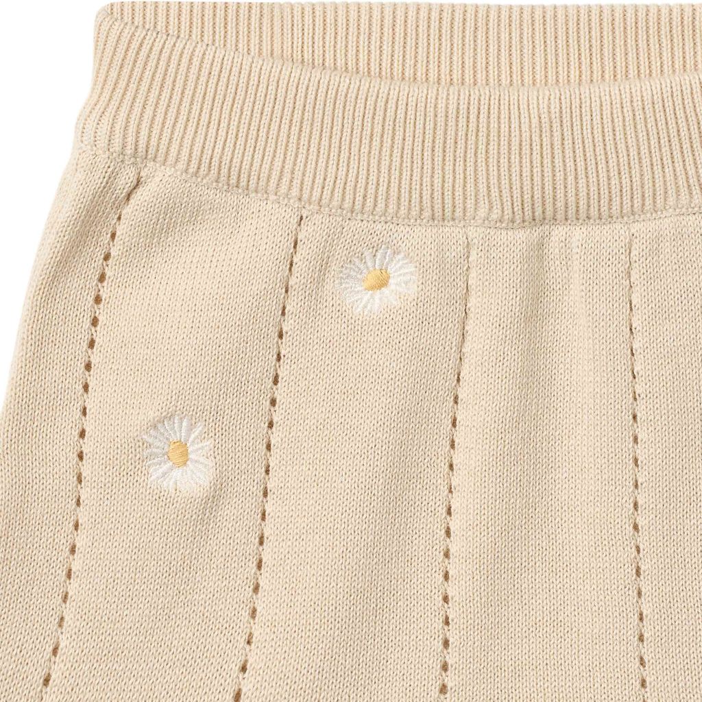 KNIT SET || SANDSHELL WHITE FLOWERS