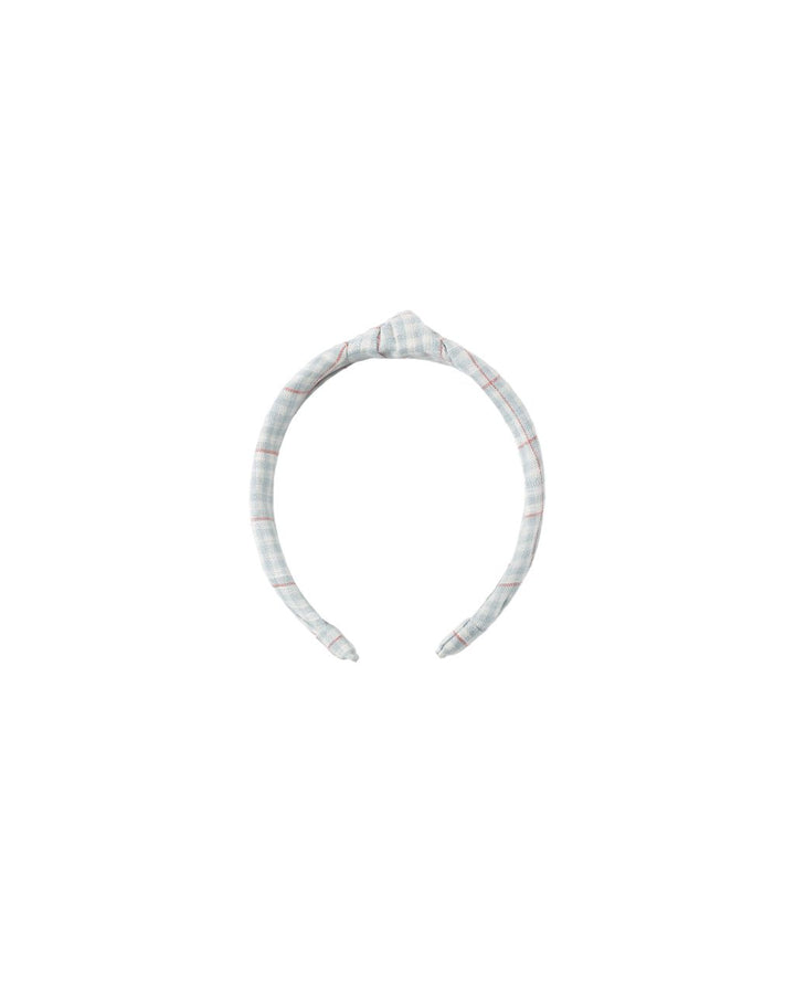 KNOTTED HEADBAND || LIGHT BLUE PLAID