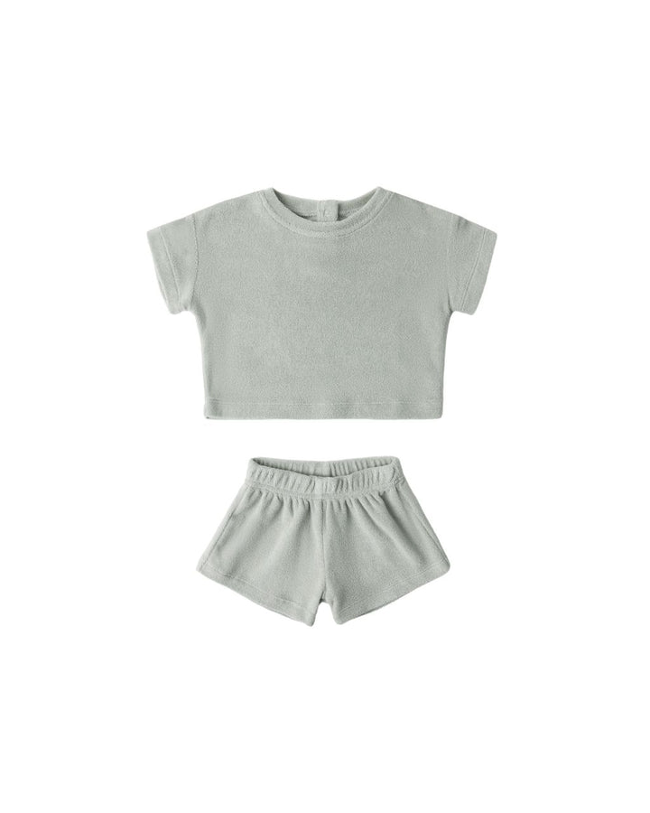 TERRY TEE + SHORT SET || SAGE