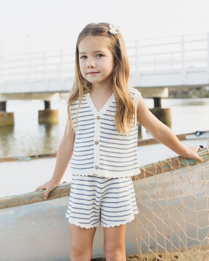 KNIT VEST SET || MARINE STRIPE