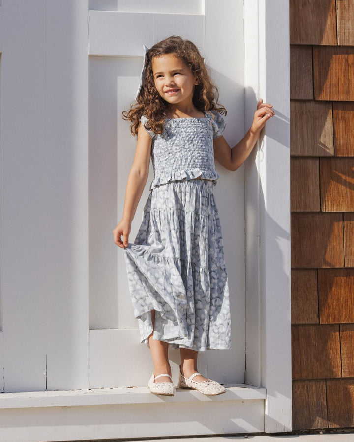 TIERED MIDI SKIRT || HYDRANGEA